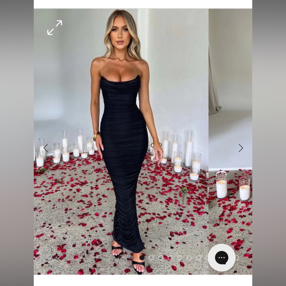 NWT BABYBOO strapless ruched black cocktail dress